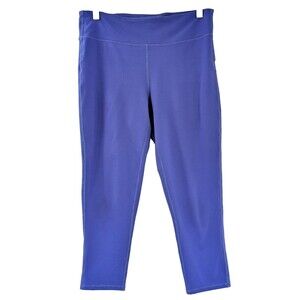 Gap Fit Bright Blue Medium Mid Rise Gym Yoga Cropped Leggings Size Medium